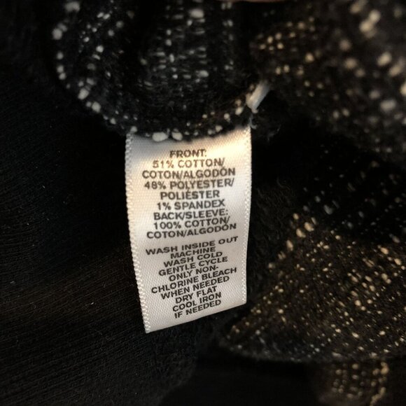 Lou & Grey Women Black & White Textured Knit Long Sleeve Sweater Size L Pullover - Picture 6 of 7